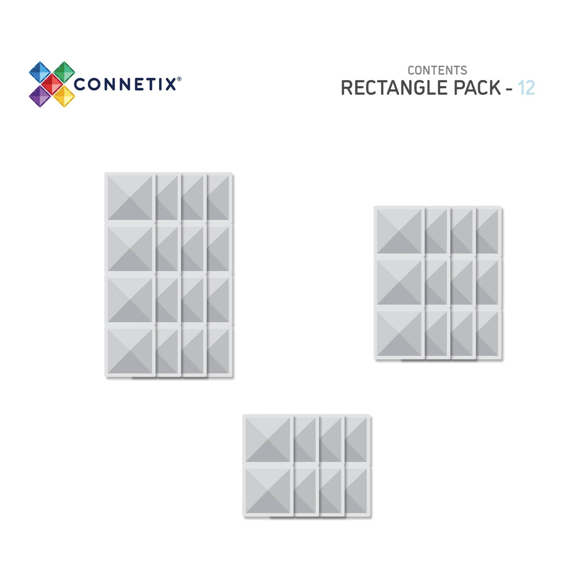 Connetix® Clear Magnetic Tiles Rectangle Packs, 12ct.